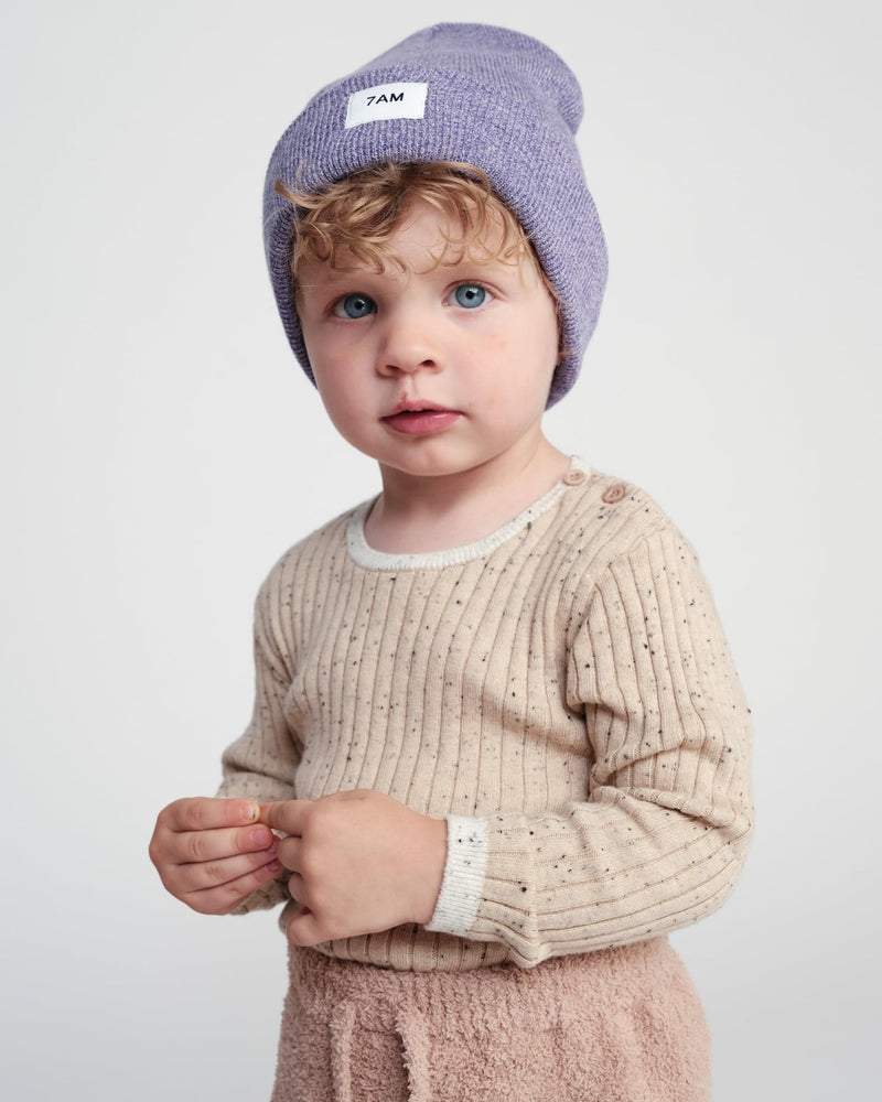 7AM - Heather Beanie Mother & Baby Aqua 0 - 6M