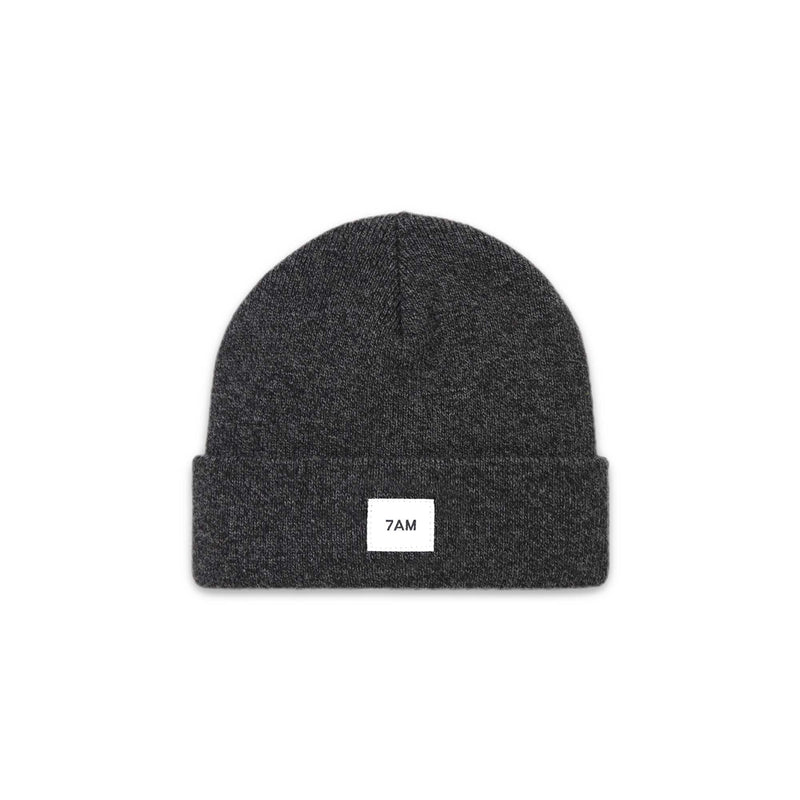 7AM - Heather Beanie Mother & Baby Black 0 - 6M