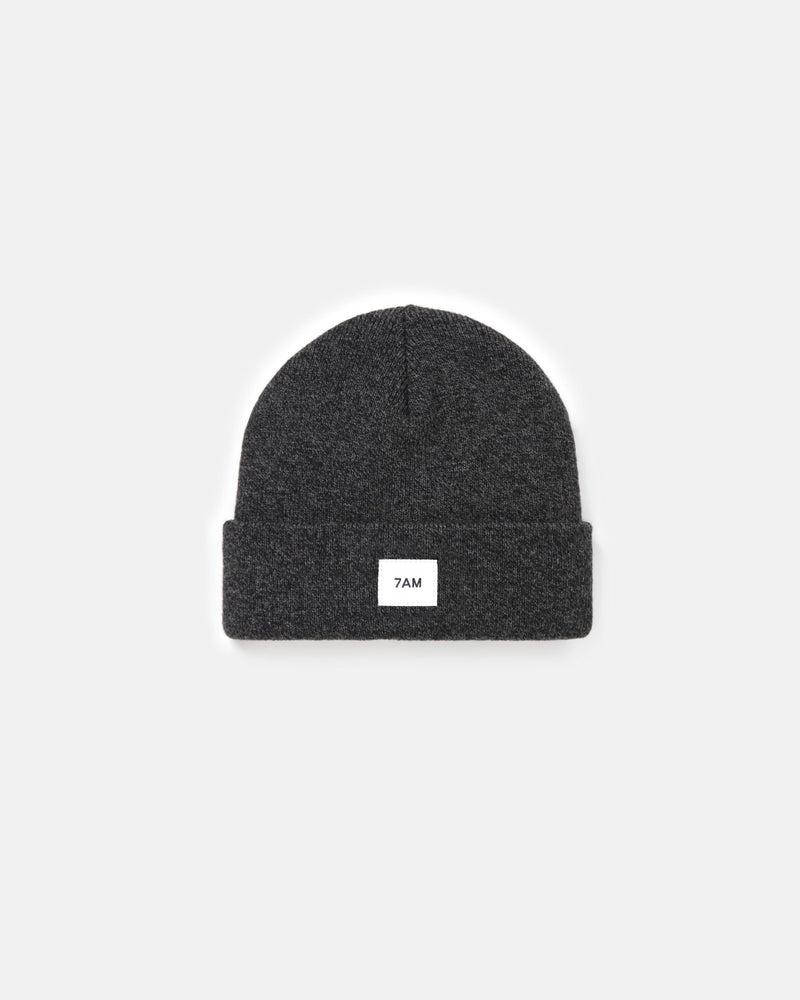 7AM - Heather Beanie Mother & Baby Black 0 - 6M