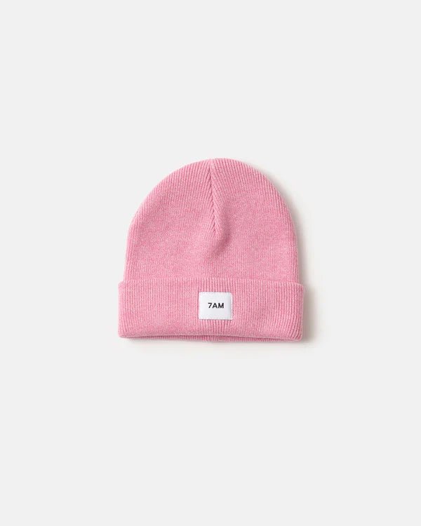 7AM - Heather Beanie Mother & Baby Pink 0 - 6M