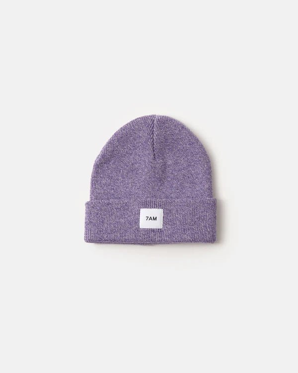 7AM - Heather Beanie Mother & Baby Purple 0 - 6M