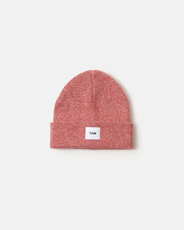 7AM - Heather Beanie Mother & Baby Red 0 - 6M