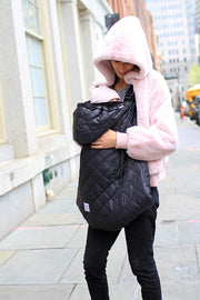 7AM - K - Poncho Mother & Baby Black Plush