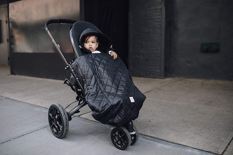 7AM - K - Poncho Mother & Baby Black Plush