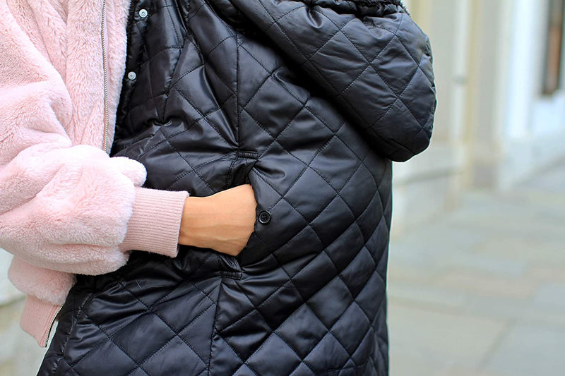 7AM - K - Poncho Mother & Baby Black Plush