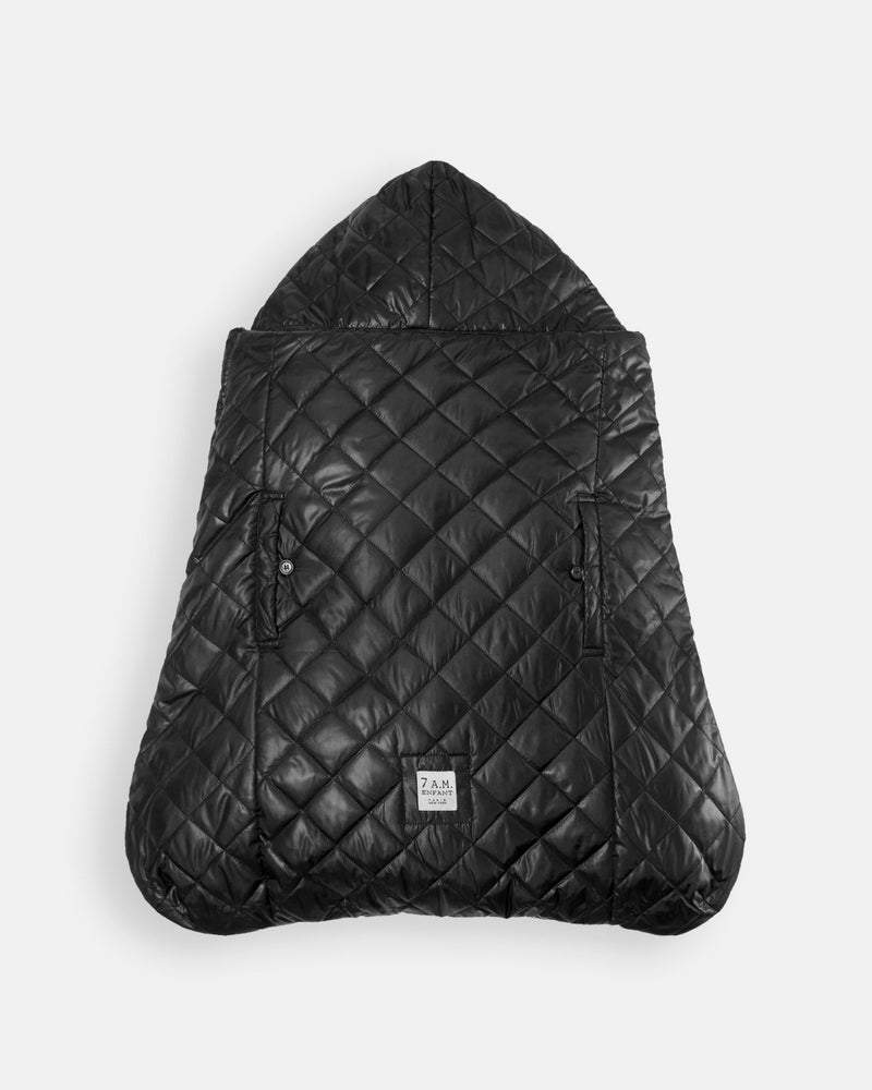7AM - K - Poncho Mother & Baby Black Plush