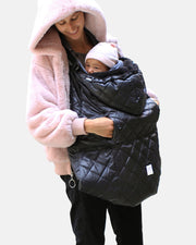 7AM - K - Poncho Mother & Baby Black Plush