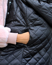 7AM - K - Poncho Mother & Baby Black Plush