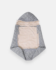7AM - K - Poncho Mother & Baby Plush Stars - Grey Stars