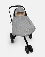 7AM - K - Poncho Mother & Baby Plush Stars - Grey Stars