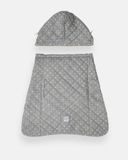 7AM - K - Poncho Mother & Baby Plush Stars - Grey Stars