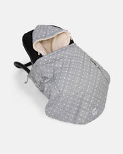 7AM - K - Poncho Mother & Baby Plush Stars - Grey Stars