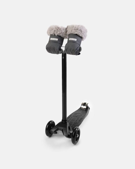 7AM - Kids Scooter Warmmuffs - Tundra - Heather Grey Dark Faux Fur - 2 - 4T
