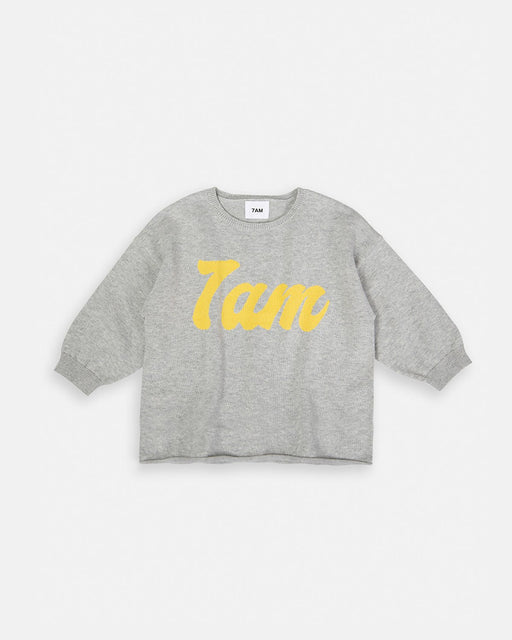 7AM - Logo Boxy Long Sleeve Top | Heather Grey - 4 - 5Y Apparel & Accessories