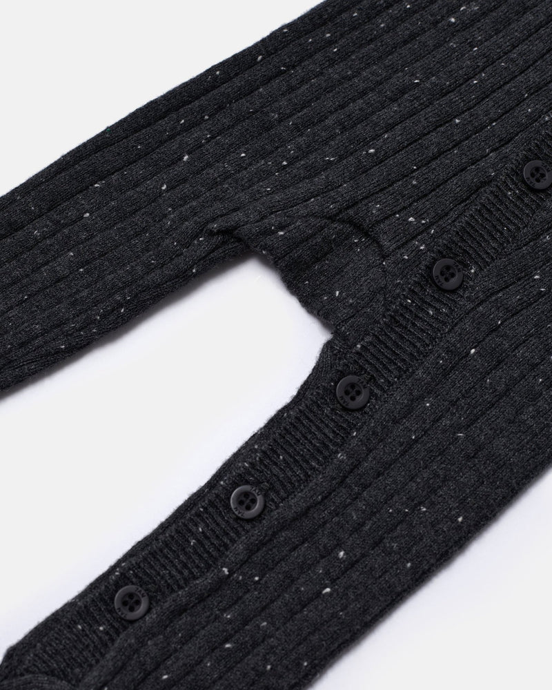 7AM - Long Sleeve Jumpsuit Footie - Hug Me Mother & Baby Black Melange 0 - 3M