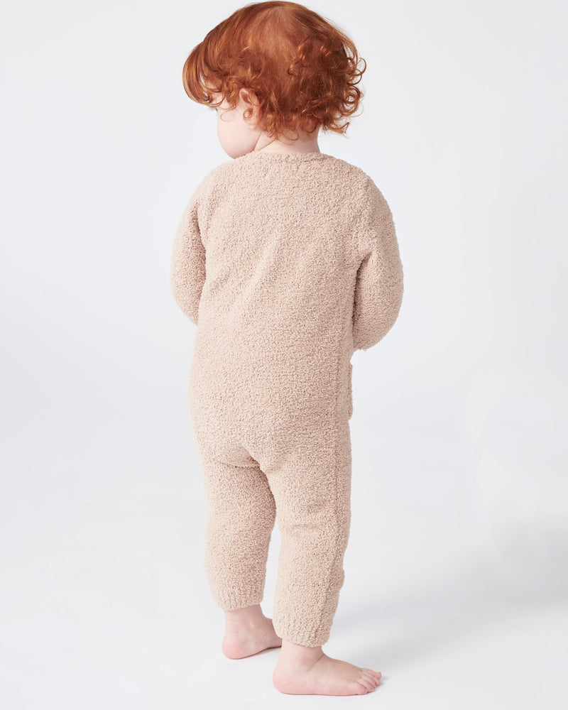 7AM - Long Sleeve Jumpsuit - Fuzzy Mother & Baby Ecru 0 - 3M