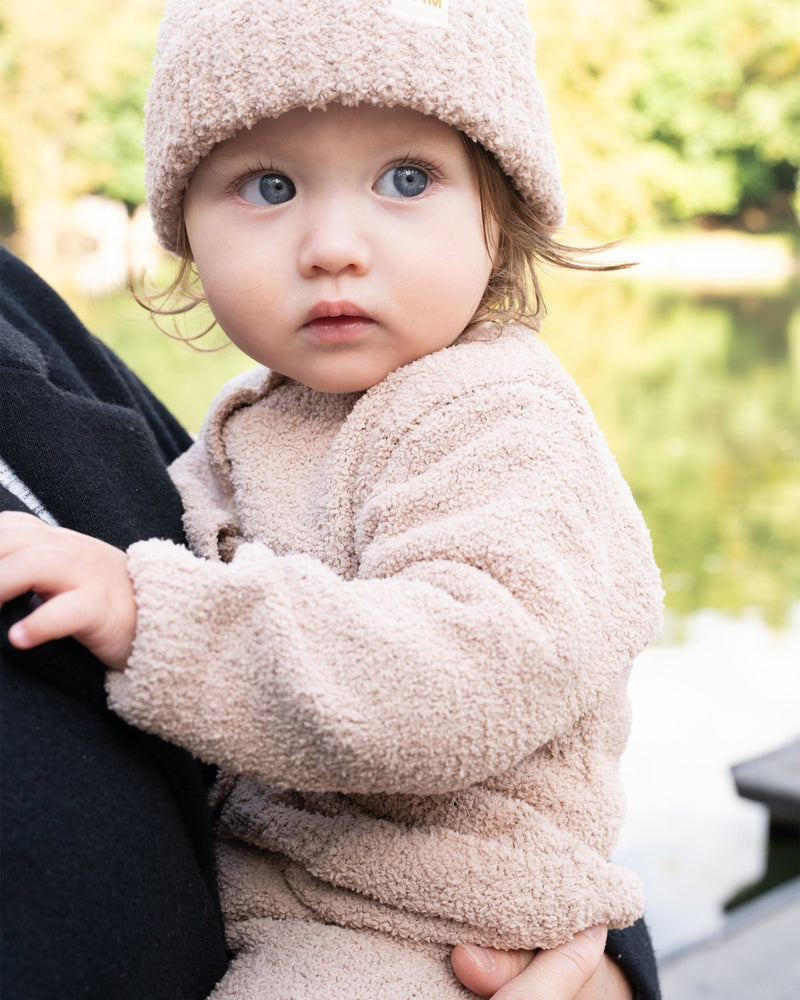 7AM - Long Sleeve Jumpsuit - Fuzzy Mother & Baby Pecan 0 - 3M