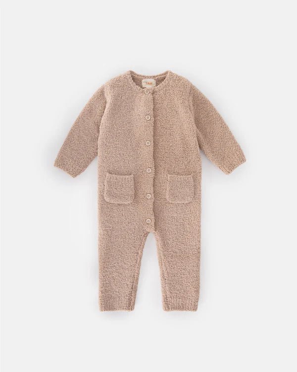 7AM - Long Sleeve Jumpsuit - Fuzzy Mother & Baby Pecan 0 - 3M