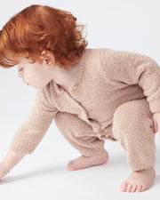 7AM - Long Sleeve Jumpsuit - Fuzzy Mother & Baby Pecan 0 - 3M