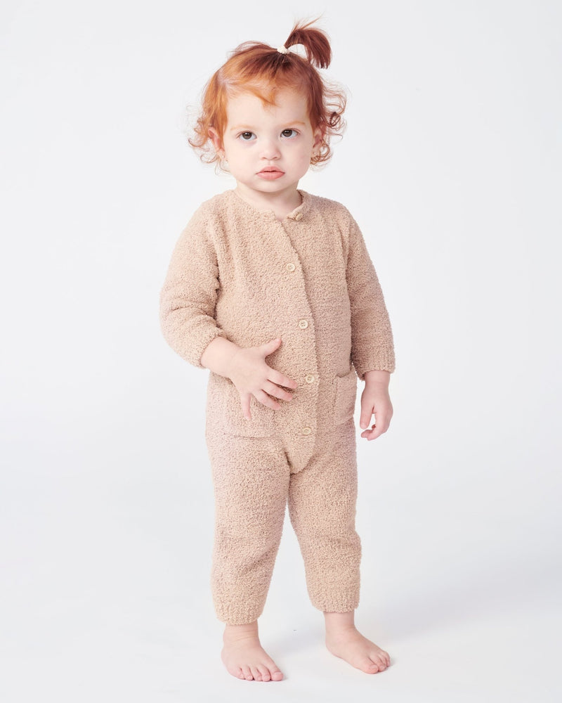 7AM - Long Sleeve Jumpsuit - Fuzzy Mother & Baby Pecan 0 - 3M