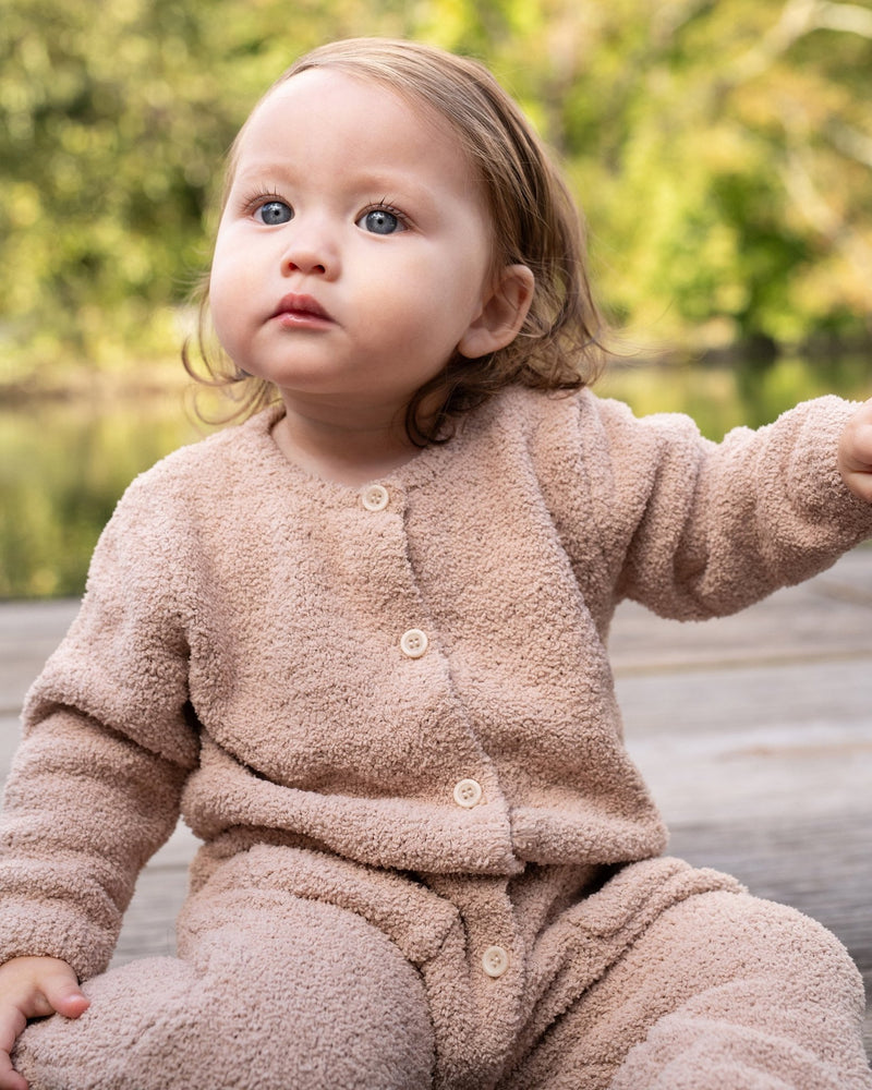 7AM - Long Sleeve Jumpsuit - Fuzzy Mother & Baby Pecan 0 - 3M