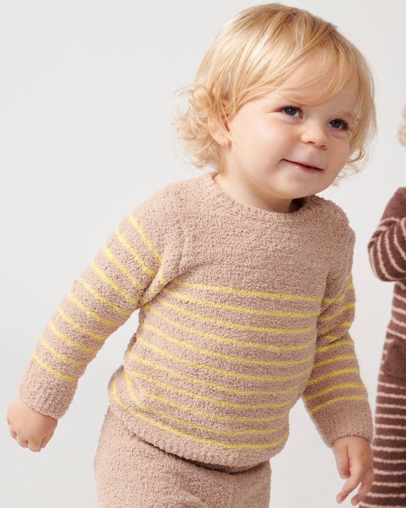 7AM - Long Sleeve Top - Fuzzy Apparel & Accessories Pecan / Chartreuse 0 - 3M