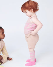 7AM - Long Socks Solid - Fuzzy - 3 pack - Choco & Pecan, Ash Rose & Vivid Pink, Gris & Bright Cyan - 2 - 4T