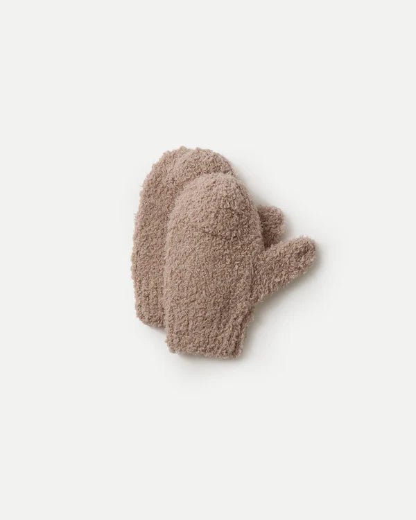 7AM - Mittens - Fuzzy Mother & Baby Taupe 0 - 12M