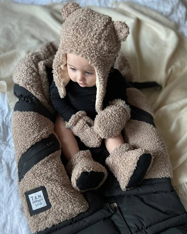 7AM - Mittens - Teddy - Oatmeal - 0 - 6M Mother & Baby