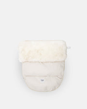 7AM - PlushPOD - Tundra Plush | Infant Lounger and Travel Sleep Pod Mother & Baby Heather Beige - White Faux Fur 0 - 18M