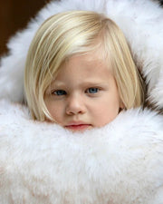 7AM - PlushPOD - Tundra Plush | Infant Lounger and Travel Sleep Pod Mother & Baby Heather Beige - White Faux Fur 18 - 3T