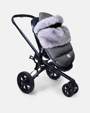 7AM - PlushPOD - Tundra Plush | Infant Lounger and Travel Sleep Pod Mother & Baby Heather Grey Dark - Arctic Faux Fur 0 - 18M