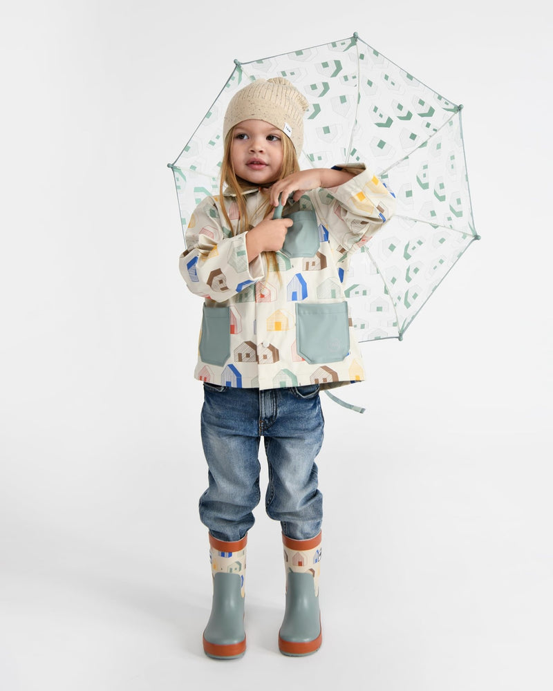 7AM - Rain Boots Mother & Baby Print House Teal 9