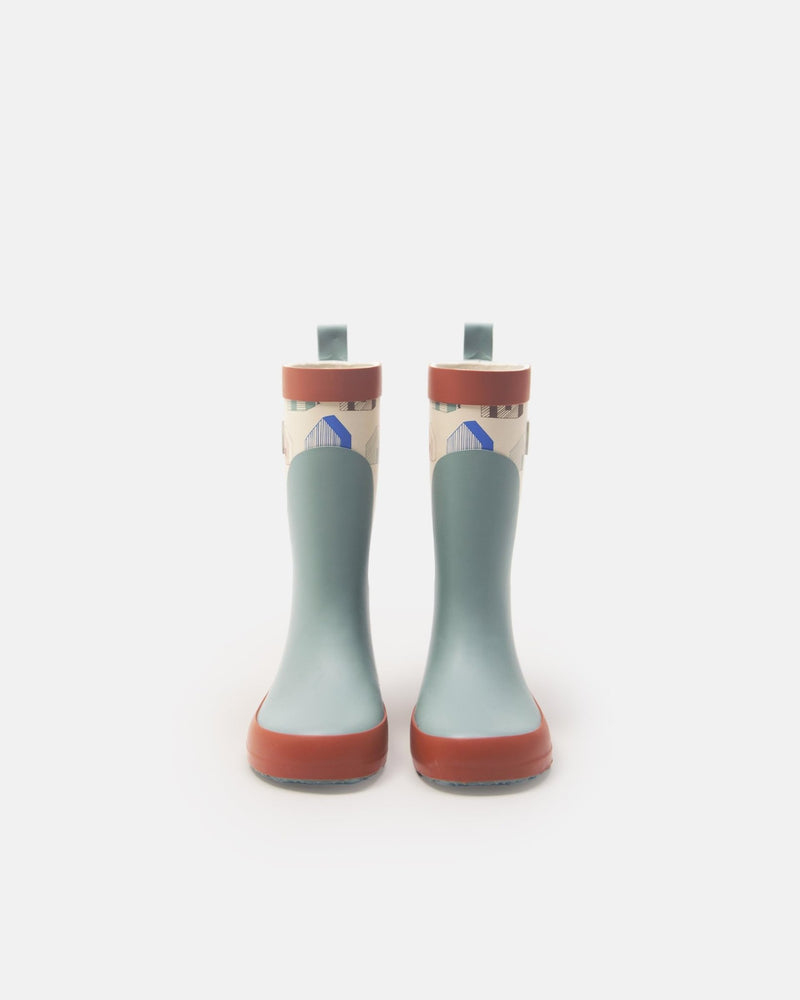 7AM - Rain Boots Mother & Baby Print House Teal 9