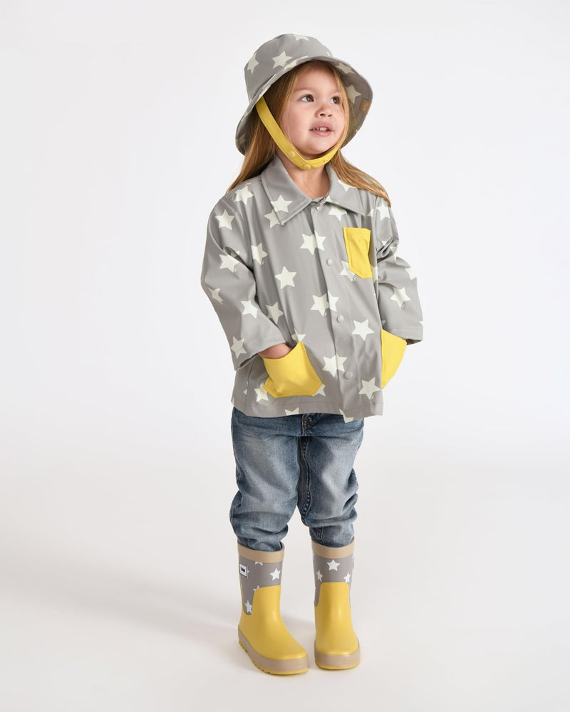 7AM - Rain Boots Mother & Baby Print Star Yellow 6