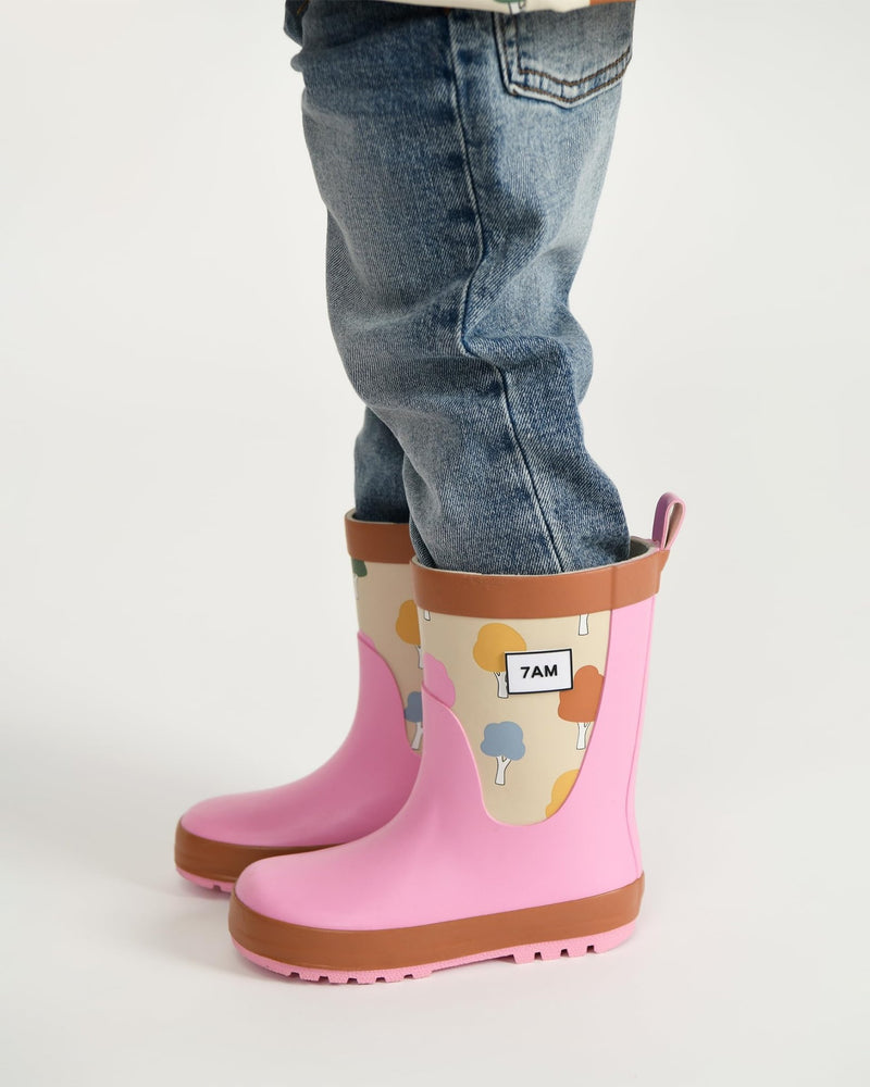 7AM - Rain Boots Mother & Baby Print Star Yellow 6