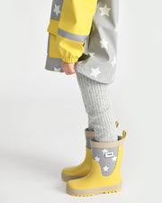 7AM - Rain Boots Mother & Baby Print Star Yellow 6
