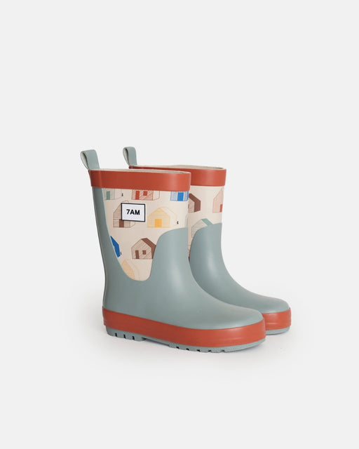 7AM - Rain Boots Mother & Baby Print Star Yellow 6