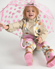7AM - Rain Boots Mother & Baby Print Star Yellow 6