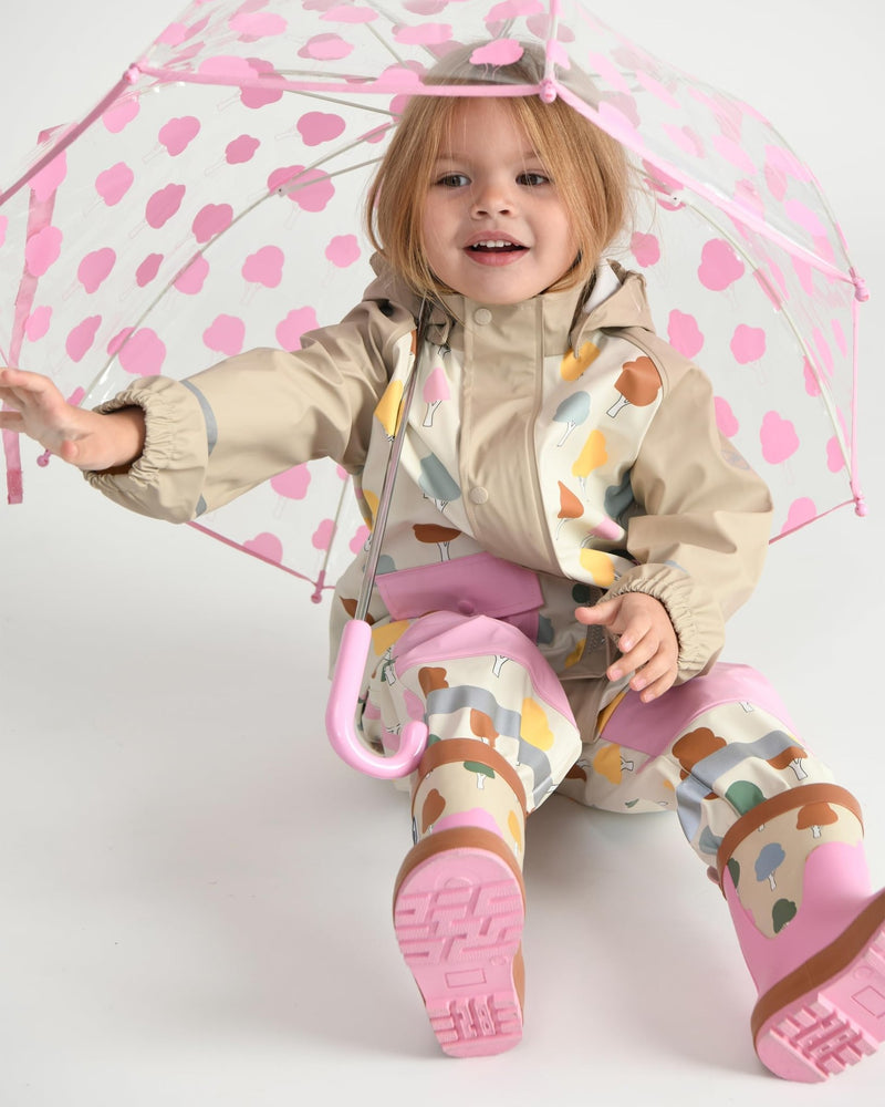 7AM - Rain Boots Mother & Baby Print Star Yellow 6