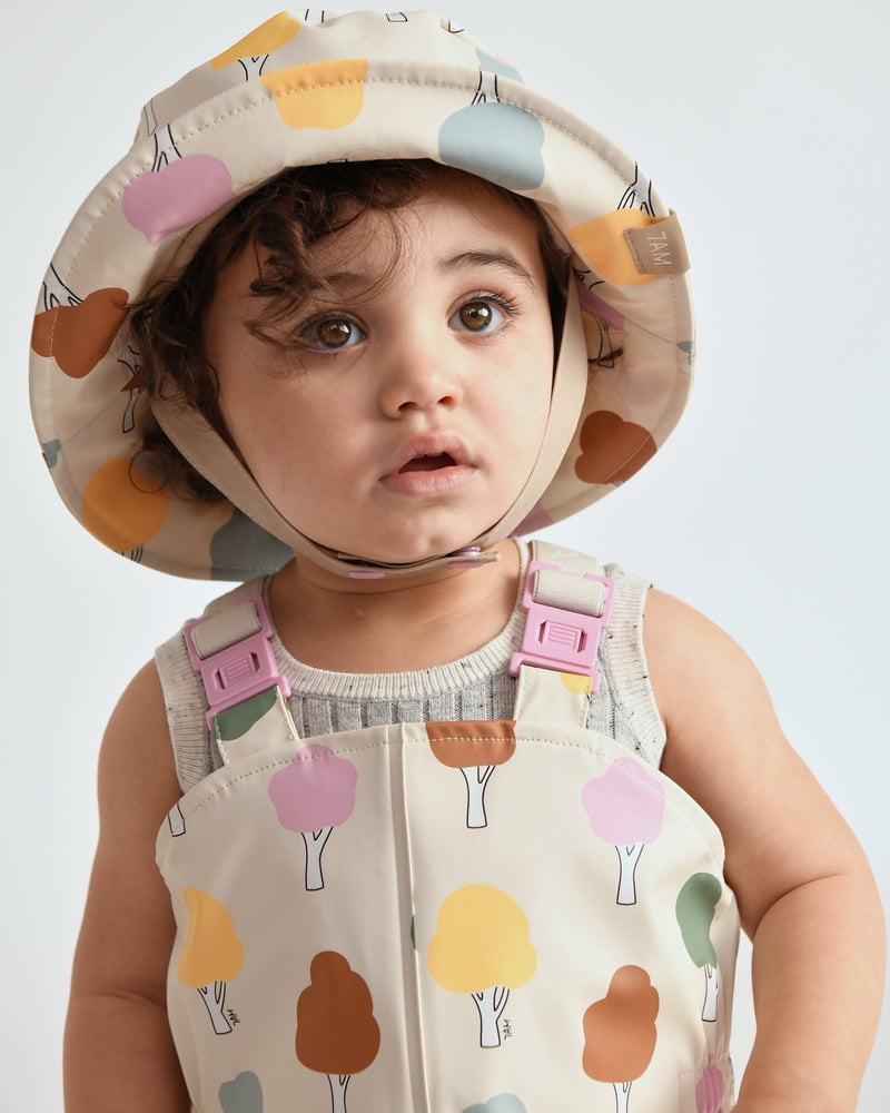7AM - Rain Bucket Hat Mother & Baby Tree Beige 4 - 6Y