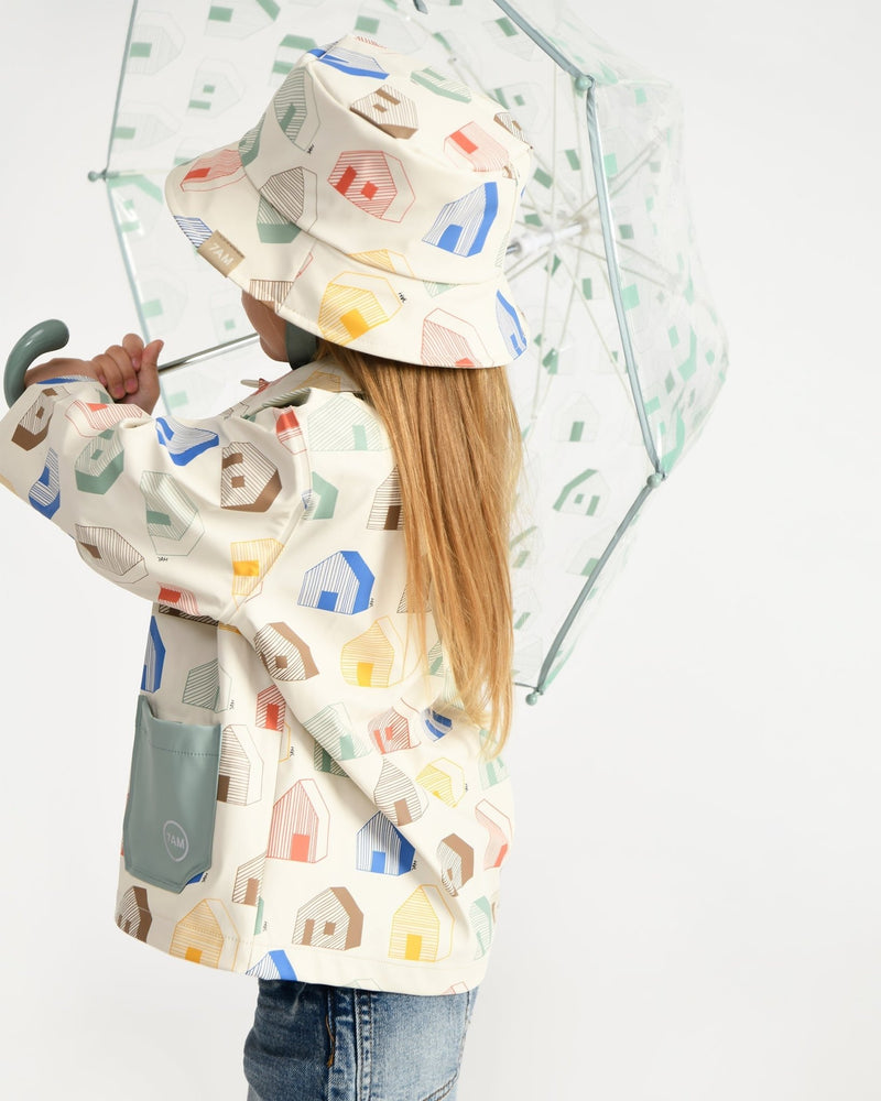 7AM - Rain Bucket Hat Mother & Baby Tree Beige 4 - 6Y