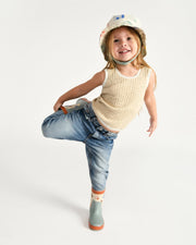 7AM - Rain Bucket Hat Mother & Baby Tree Beige 4 - 6Y