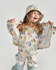 7AM - Rain Bucket Hat Mother & Baby Tree Beige 4 - 6Y