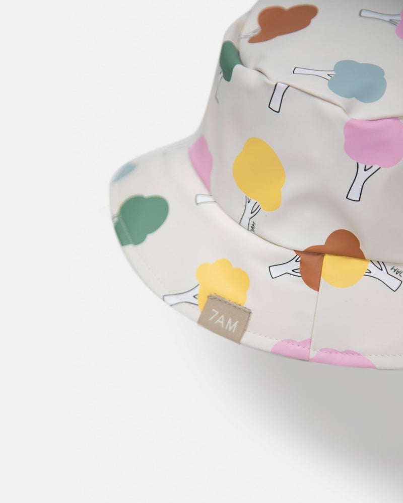 7AM - Rain Bucket Hat Mother & Baby Tree Beige 4 - 6Y