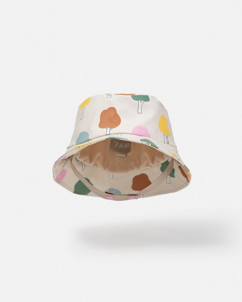 7AM - Rain Bucket Hat Mother & Baby Tree Beige 4 - 6Y