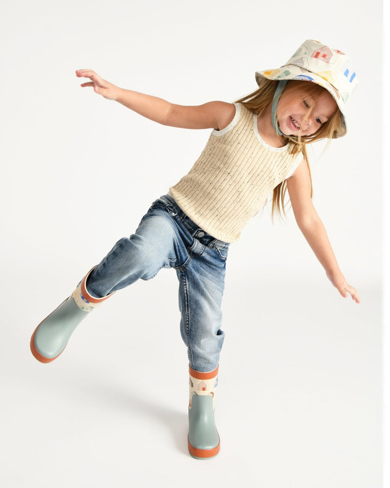7AM - Rain Bucket Hat Mother & Baby Tree Beige 4 - 6Y