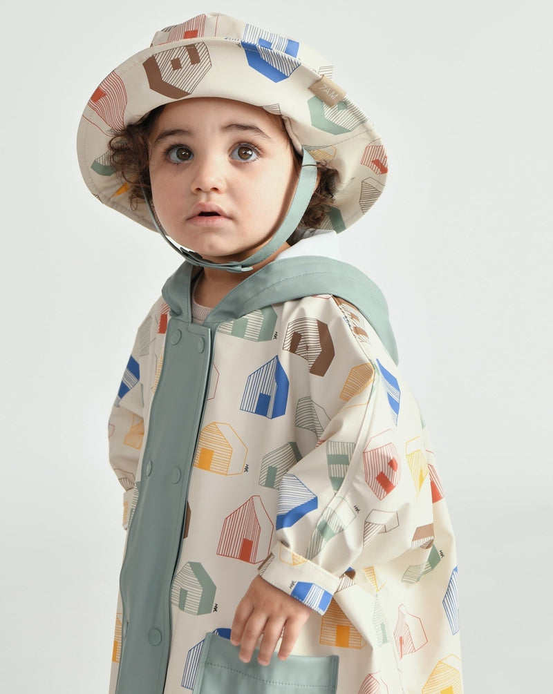 7AM - Rain Bucket Hat Mother & Baby Tree Beige 4 - 6Y