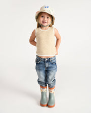 7AM - Rain Bucket Hat Mother & Baby Tree Beige 4 - 6Y
