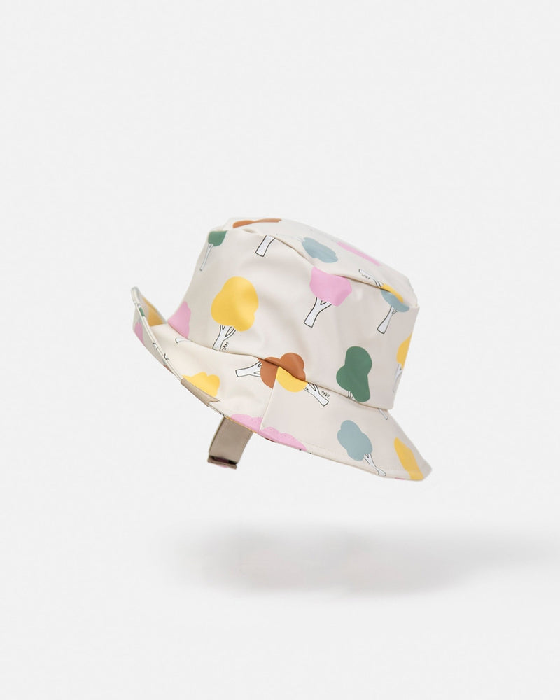 7AM - Rain Bucket Hat Mother & Baby Tree Beige 4 - 6Y
